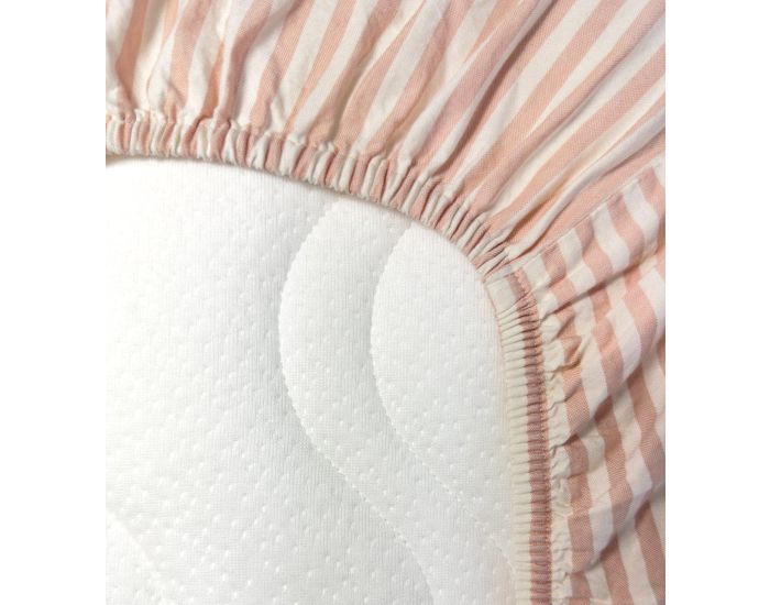 KADOLIS Drap Housse Adulte en Percale de Coton Bio - Ray - Peach (3)