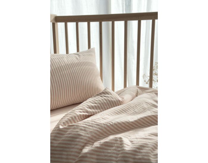 KADOLIS Taie d'Oreiller en Percale de Coton Bio - Ray - Peach (3)