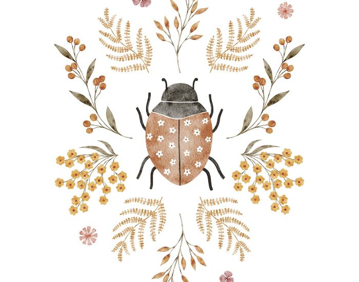 LILIPINSO Affiche Seule - Coccinelle et Fleurs - 30x40 cm (1)