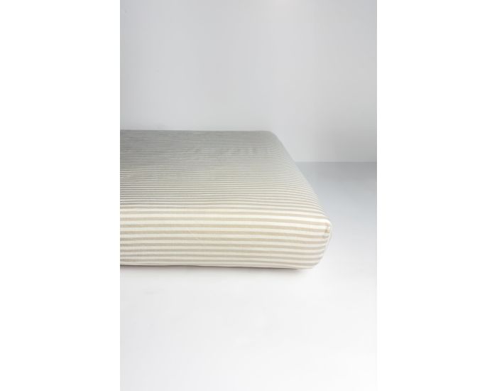 KADOLIS Drap Housse Bb en Percale de Coton Bio - Ray - Lin (1)