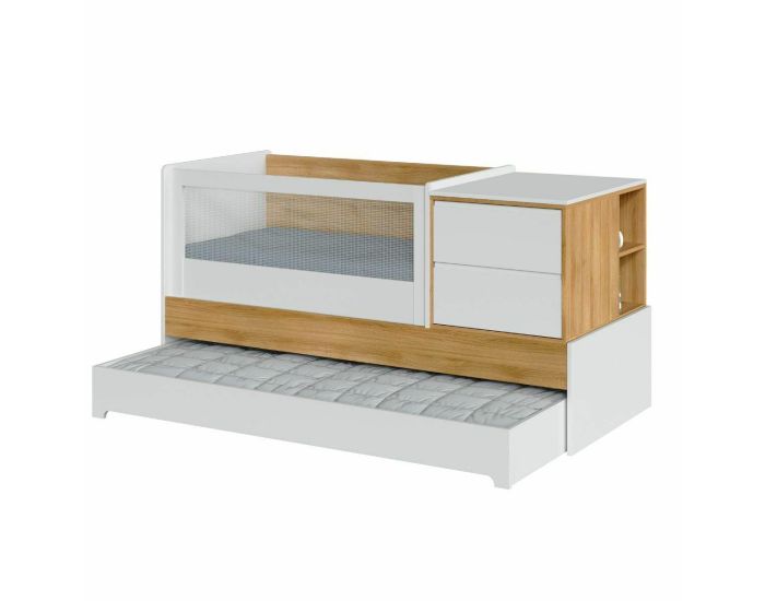 AKITEN RETAIL Pack Lit Bb Combin avec Matelas - Alba Bois (1)