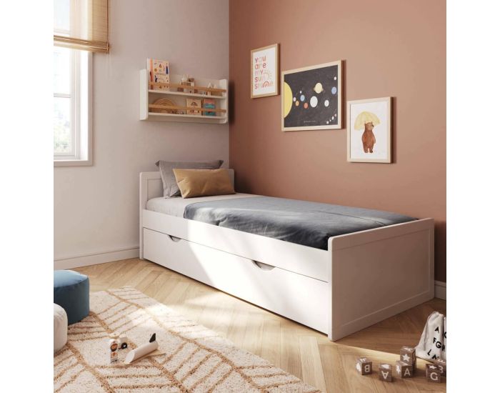 AKITEN RETAIL Pack Lit Enfant Gigogne avec Matelas - Peter Bois (2)