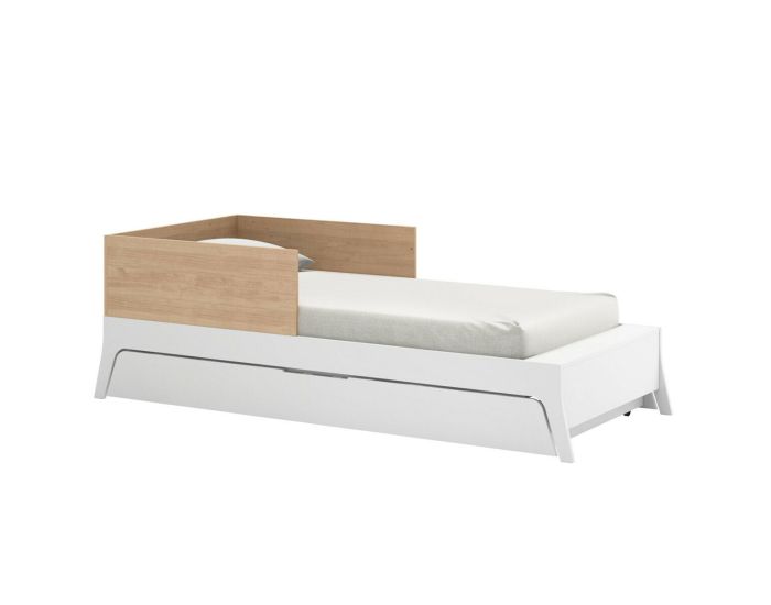 AKITEN RETAIL Pack Lit Bb Combin et volutif avec Matelas - Charlie Blanc et bois (1)