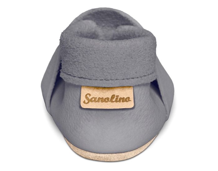 SEVIRA KIDS Chaussons Bb en Cuir Souple - ETOILE - Gris Clair 18 - 19 (2)