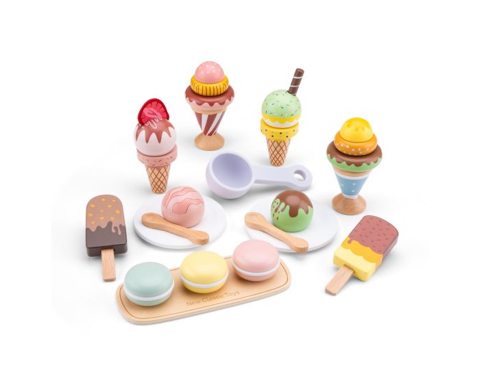 NEW CLASSIC TOYS Ensemble de Glaces en Bois - 25 pcs - Ds 3 ans  (1)