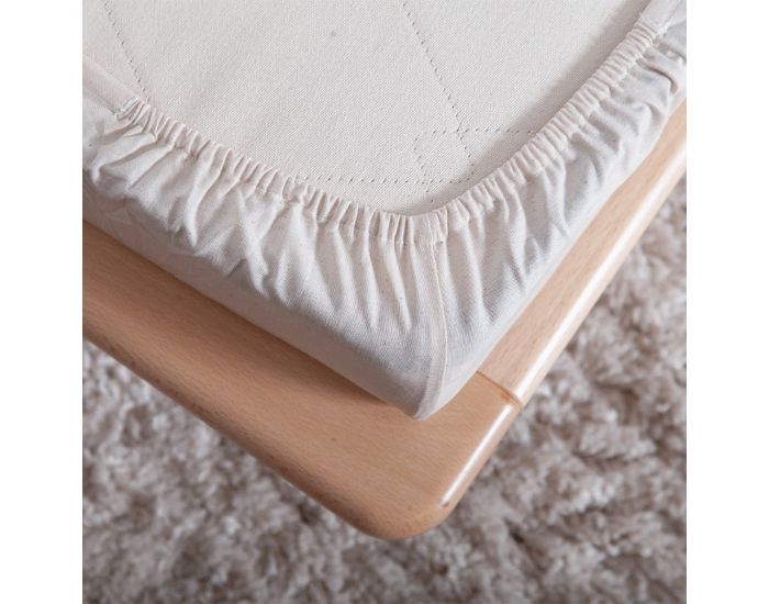 COSME LITERIE Drap Housse en Coton Bio - Blanc Cass (4)