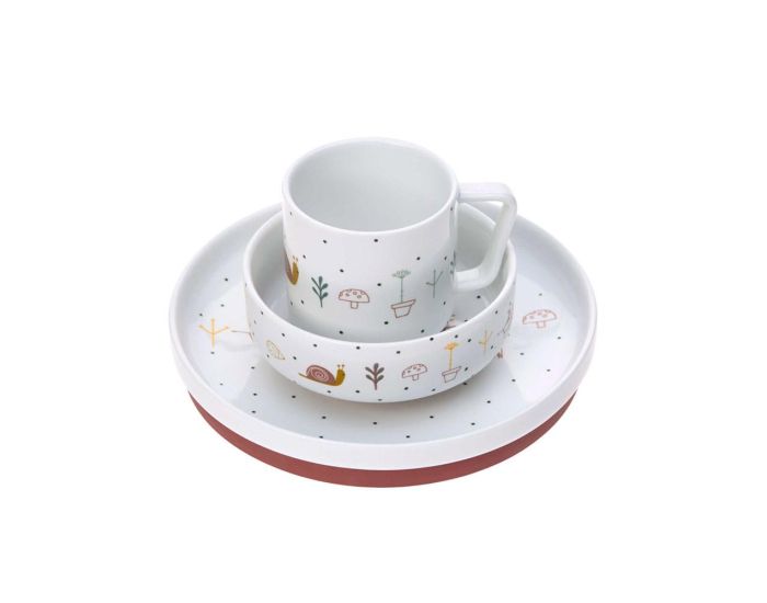 LASSIG Coffret Repas en Porcelaine - Garden Explorer - Escargot  (1)