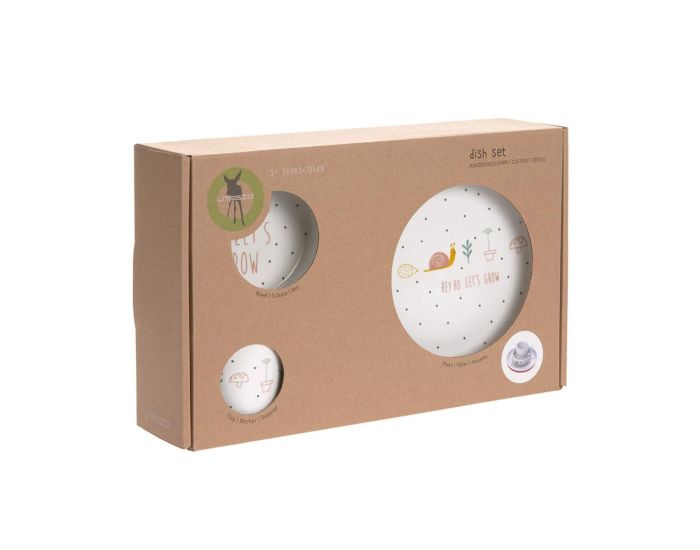 LASSIG Coffret Repas en Porcelaine - Garden Explorer - Escargot  (3)