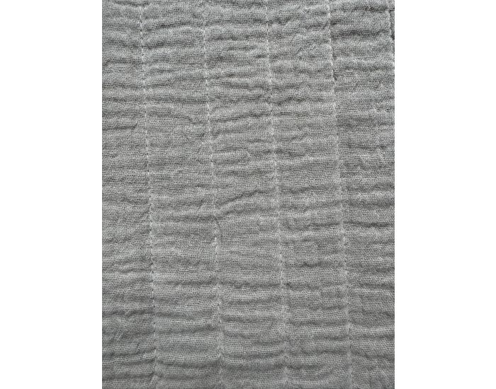 MOOMIE Couverture Raye en Gaze de Coton - Gris et Beige (4)