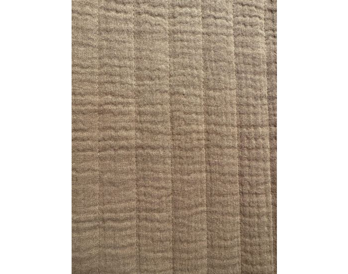 MOOMIE Couverture Raye en Gaze de Coton - Ocre et Beige (4)