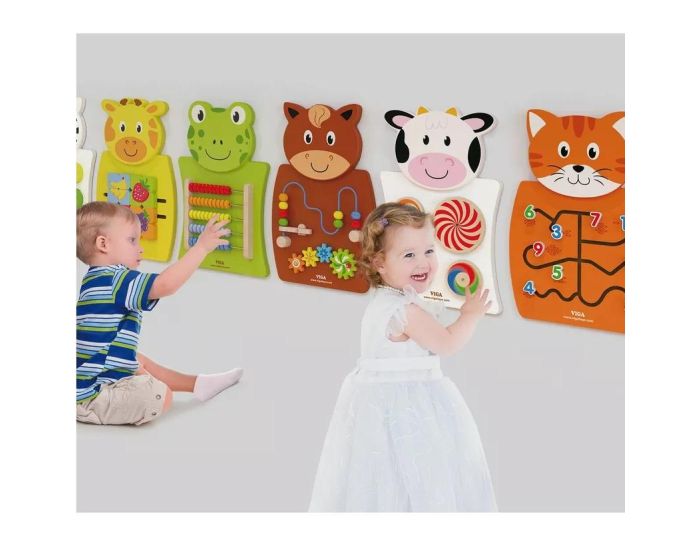 VIGA TOYS Panneau d'Activits Mural Vache - Ds 1 an (1)