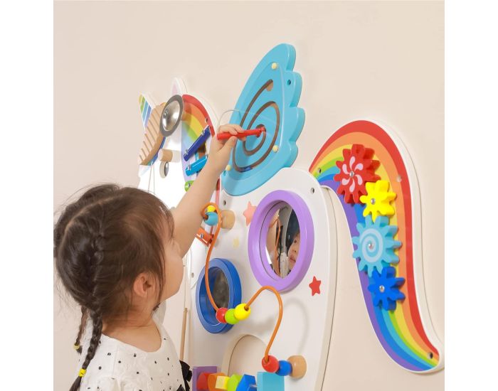 VIGA TOYS Panneau d'Activits Mural Licorne - Ds 1 an  (1)