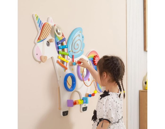 VIGA TOYS Panneau d'Activits Mural Licorne - Ds 1 an  (2)