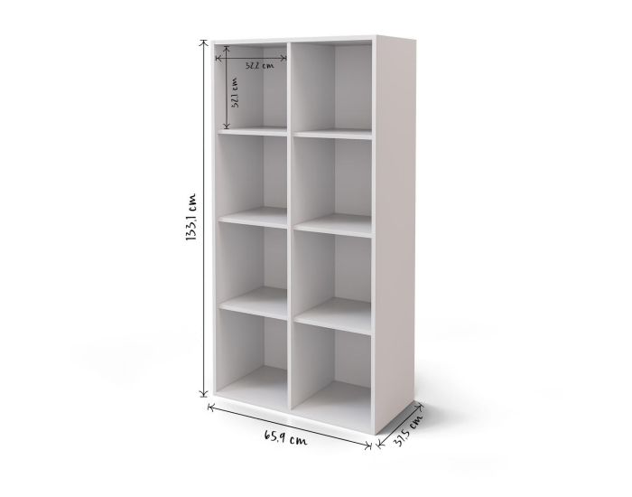 AKITEN RETAIL Meuble de Rangement - 8 Cases - Kenan Blanc (2)