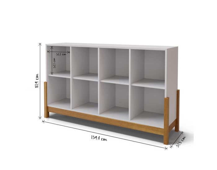 AKITEN RETAIL tagre - 8 Cubes Horizontale - Kenan Blanc et noisette (2)