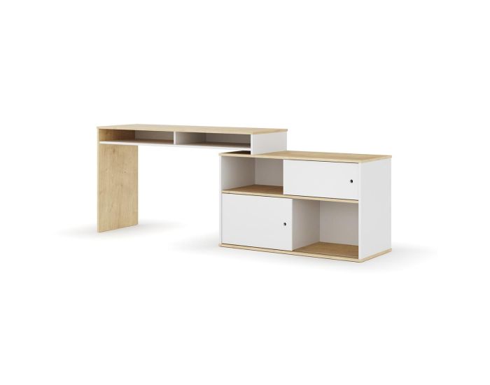 AKITEN RETAIL Bureau Modulable - Moon Blanc et bois (3)