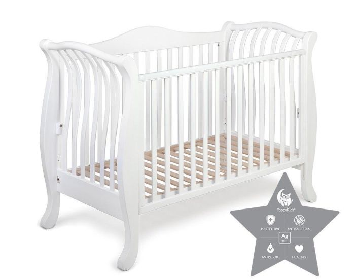 YAPPYKIDS Berceau Bb avec Sommier Rglable - YappyLa:Le Blanc - 120 x 60 cm (3)