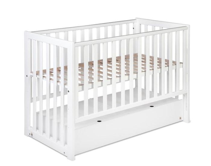 YAPPYKIDS Berceau Bb avec Sommier Rglable et Tiroir - YappyDue Blanc - 120 x 60 cm  (2)