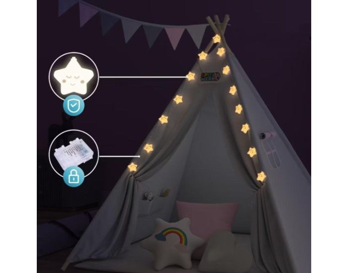 SPIELWERK Tipi pour enfant Crme 160x120x120cm (2)