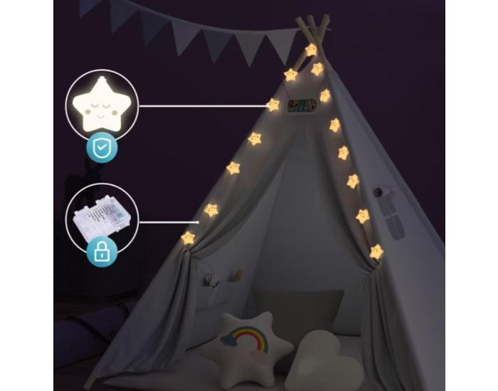 SPIELWERK Tipi pour Enfant - Crme - 160 x 120 x 120 cm (3)