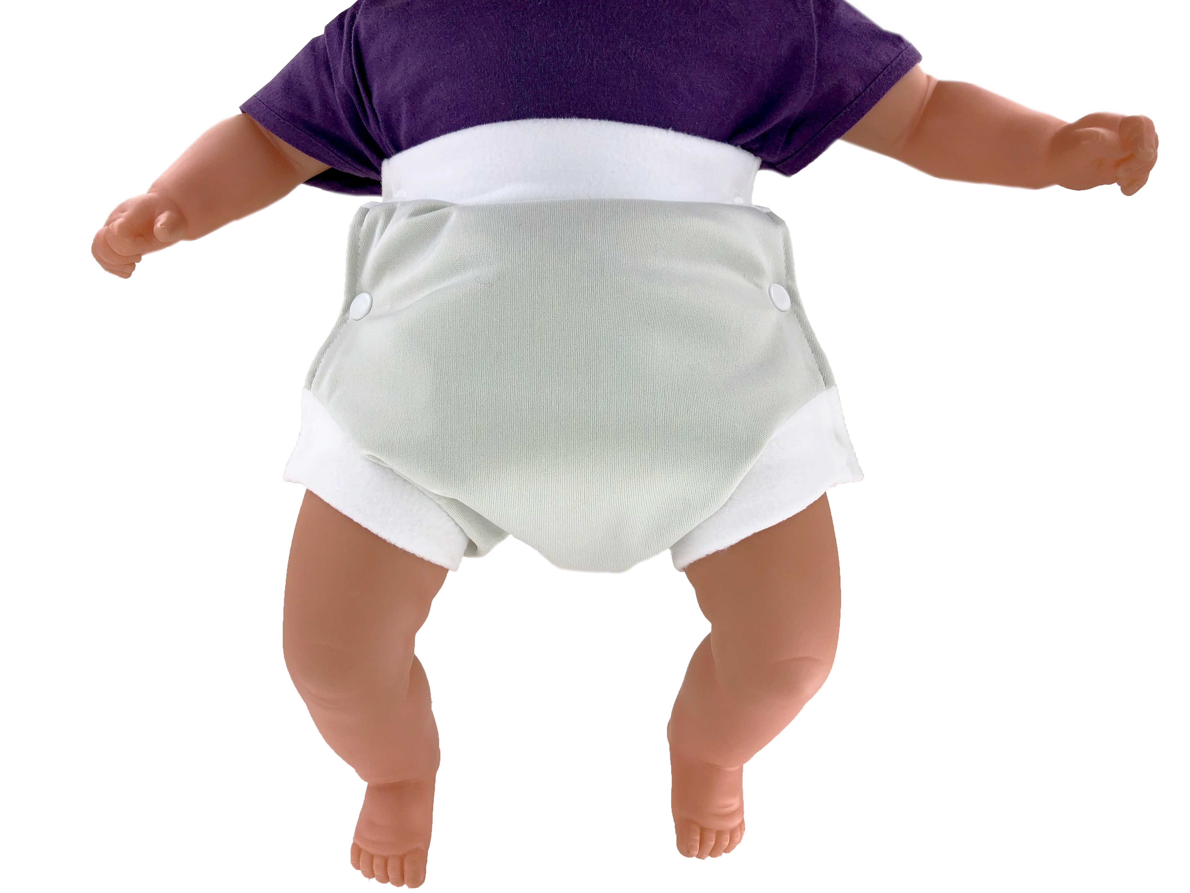 LULU NATURE Culotte de Protection Lulu Boxer Blanc - A pressions Large (1)