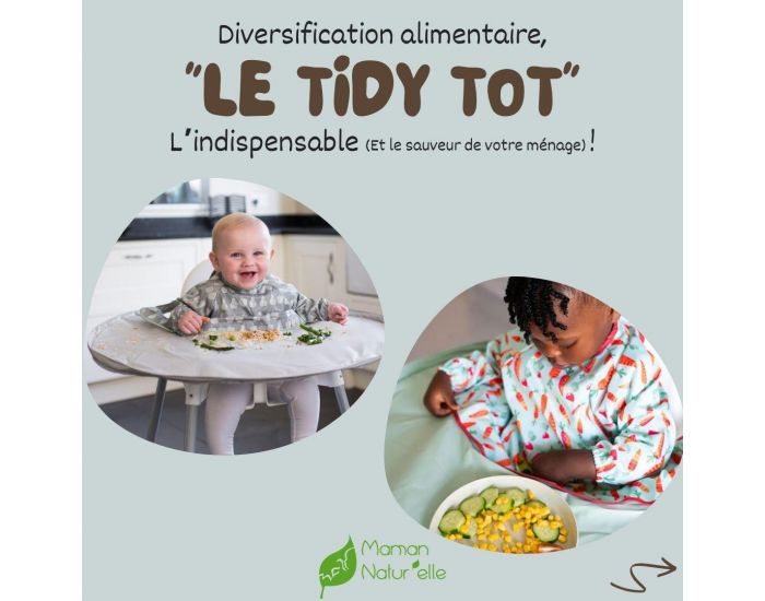 TIDY TOT Kit Bavoir et Plateau Transportable - Sage Green (5)