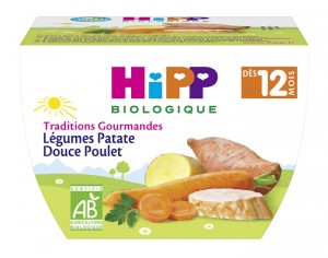 HIPP Bol Traditions Gourmandes - 220g Légumes Patate Douce Poulet - 12M