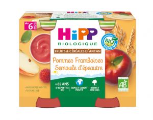 HiPP Biologique Fruits Et Céréales D'Antan Pommes Poires Épeautre Dès 6  Mois Gourdes 4x90g