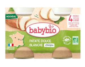 BABYBIO Mes Lgumes - 2x130g Patate Douce Blanche d'Anjou - 4 mois