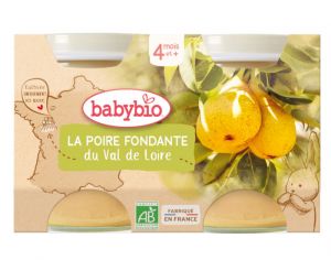 BABYBIO Mes Fruits - 2 x 130 g Poire Xenia du Val de Loire - Ds 4 mois 