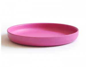 EKOBO Petite Assiette Rose pour Bébé en Bambou