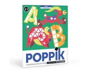 POPPIK Poster Panoramique 520 Stickers - Les lettres de A  Z - Ds 3 Ans