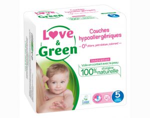 LOVE & GREEN Couches Écologiques 0% T5 / 11-25 Kg / 40 couches