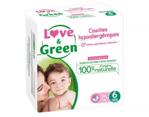 LOVE & GREEN Couches Écologiques 0% T6 / +16 Kg / 34 couches