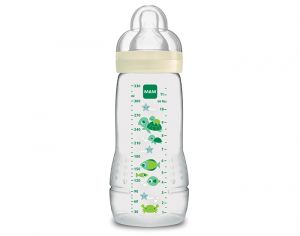 MAM Biberon Easy Active - 330 ml - Ds 6 mois Blanc