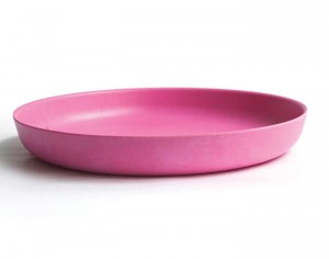 EKOBO Assiette Plate Rose pour Bébé en Bambou