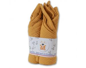 PAPATE Langes en Coton Biologique - Feh - Lot de 2 Honey