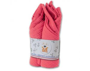 PAPATE Langes en Coton Biologique - Feh - Lot de 2 Fraise