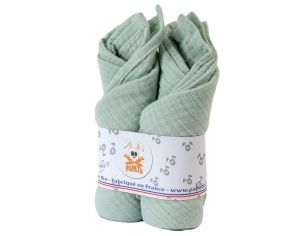 PAPATE Langes en Coton Biologique - Feh - Lot de 2 Vert