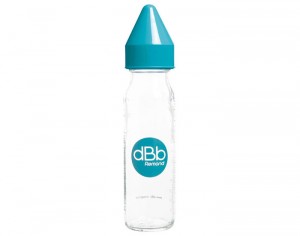 DBB REMOND Biberon en Verre Rgul'air 240 ml - Ttine Silicone Turquoise