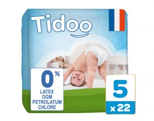 TIDOO Couches Écologiques Nature T5 / 12-25 kg / 22 couches