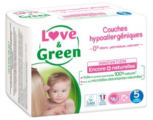 LOVE & GREEN Couches Écologiques 0% x3 T5 / 11-25 Kg / 3 x 40 couches