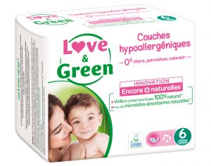 LOVE & GREEN Couches Écologiques 0% x3 T6 / +16 Kg / 3 x 34 couches