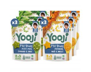 YOOJI P'tits Dners - Lot de 6 - Ds 8 mois Petit Pois et Potiron