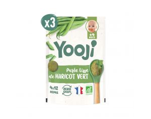 YOOJI Pures Lisses Bio - Lot de 3 - Ds 4 Mois Haricot Vert