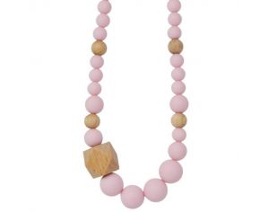 IRRVERSIBLE Collier d'Allaitement ou de Portage - Silicone Rose et Bois