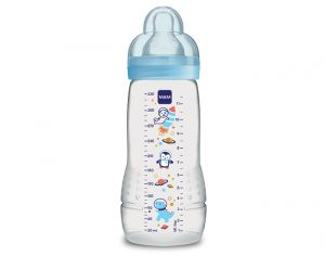 MAM Biberon Easy Active Dcor - 330 ml - Ds 6 mois Bleu