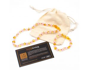 Set Collier et Bracelet d'ambre Bébé Multi - Achat collier d'ambre bébé