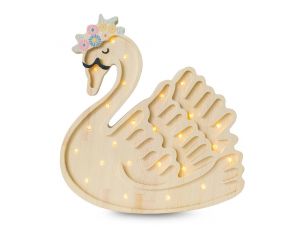 LITTLE LIGHTS Lampe Veilleuse Cygne - Bois Naturel - Ds 3 ans