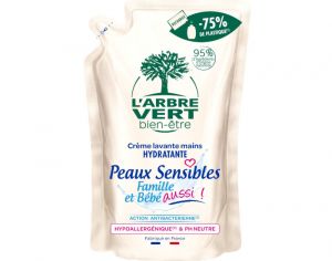 L'ARBRE VERT BIEN-TRE Crme Lavante Mains Peaux Sensibles - 300 ml Recharge 300ml